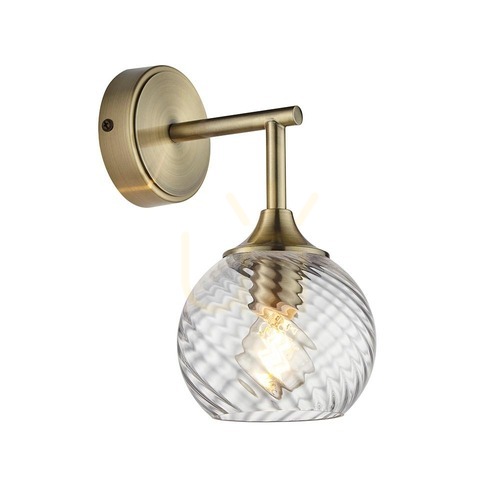 Prüfen Wandleuchte Endon Allegra Messing Stahl Glas E14 dimmbar