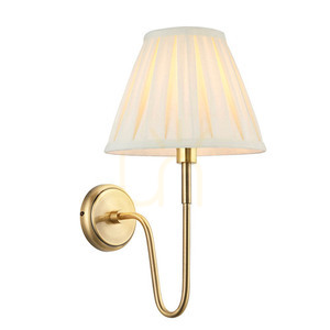 Wandleuchte Endon Rouen Carla Messing Stoff Creme E27 dimmbar small 0