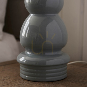 Tischleuchte Endon Provence & Cici 103369 Keramik grau, Leinenschirm, 66 cm small 1