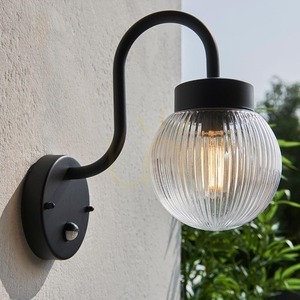 Wandlampe Endon Schwarz E27 Aluminium Edelstahl Glas 1-flammig 15 cm small 3
