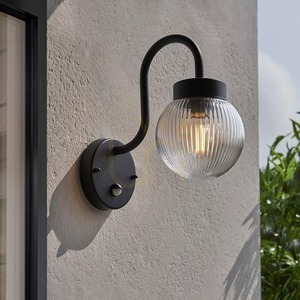Wandlampe Endon Schwarz E27 Aluminium Edelstahl Glas 1-flammig 15 cm small 4