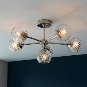 Deckenleuchte Endon Allegra 6-flammig Silber E14 Dimmbar Stahl Glas 64 cm 3 Deckenleuchte Endon Allegra 6-flammig Silber E14 Dimmbar Stahl Glas 64 cm small 3