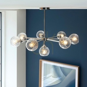 Pendelleuchte Endon Allegra Silber 8-flammig E14 Stahl Glas Dimmbar 77 cm 4 Pendelleuchte Endon Allegra Silber 8-flammig E14 Stahl Glas Dimmbar 77 cm small 4