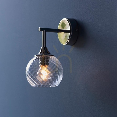Prüfen Wandleuchte Endon Allegra Silber Stahl Glas E14 dimmbar