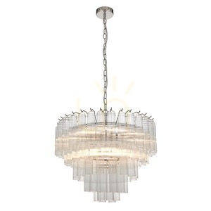Pendelleuchte Toulouse Endon Silber 12-flammig G9 Ø50 cm Stahl Glas 1 Pendelleuchte Toulouse Endon Silber 12-flammig G9 Ø50 cm Stahl Glas small 1