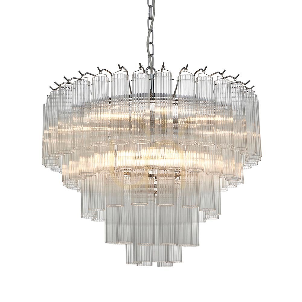 Prüfen Pendelleuchte Toulouse Endon Silber 12-flammig G9 Ø50 cm Stahl Glas Pendelleuchte Toulouse Endon Silber 12-flammig G9 Ø50 cm Stahl Glas