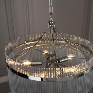 Pendelleuchte Endon Marietta 104112 Nickel 5xE14 Glas Ø50 cm small 5