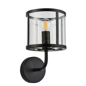 Wandleuchte Endon Hopton Schwarz Stahl Glas E14 dimmbar 1 Wandleuchte Endon Hopton Schwarz Stahl Glas E14 dimmbar small 1