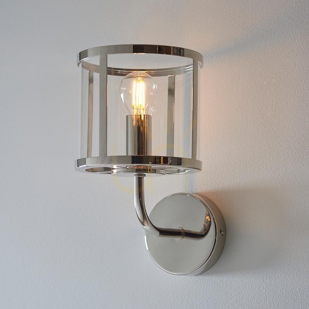 Vorschau Wandleuchte Endon Hopton Silber Stahl Glas E14 dimmbar Wandleuchte Endon Hopton Silber Stahl Glas E14 dimmbar