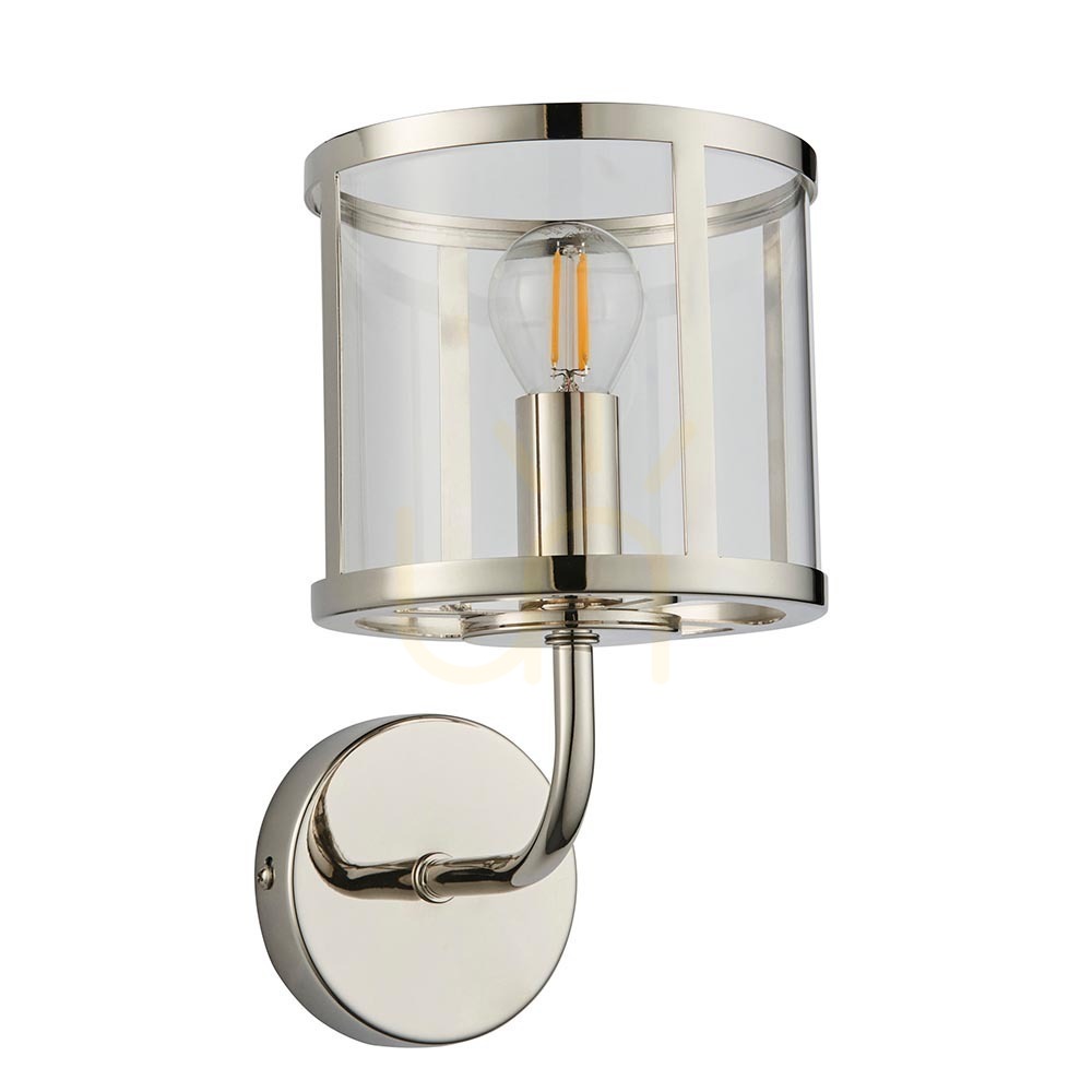 Vorschau Wandleuchte Endon Hopton Silber Stahl Glas E14 dimmbar Wandleuchte Endon Hopton Silber Stahl Glas E14 dimmbar