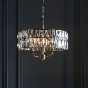 Pendelleuchte Endon Clifton Messing 3-flammig E14 Dimmbar Glas Stahl small 3