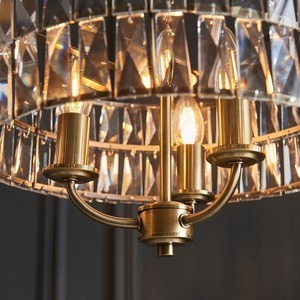 Pendelleuchte Endon Clifton Messing 3-flammig E14 Dimmbar Glas Stahl small 7