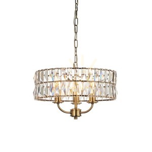 Pendelleuchte Endon Clifton Messing 3-flammig E14 Dimmbar Glas Stahl small 0
