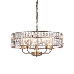 Endon CLIFTON 106244 Pendelleuchte, 5 x E14 max. 6 W, Schliffglas, Antikmessing, ø50,5 cm small 0