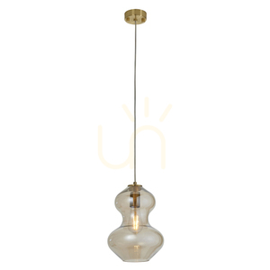 Pendelleuchte Endon Kelda aus Messing, Stahl und Glas, E27, dimmbar, Ø 23 cm small 1