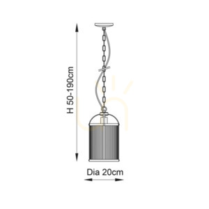 Pendelleuchte Endon Lambeth Messing gerippt E27 20 cm small 2