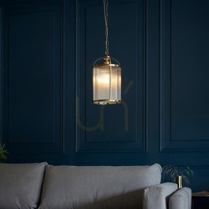 Pendelleuchte Endon Lambeth Messing gerippt E27 20 cm small 4