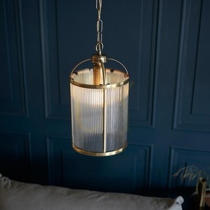 Pendelleuchte Endon Lambeth Messing gerippt E27 20 cm small 5