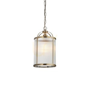 Pendelleuchte Endon Lambeth Messing gerippt E27 20 cm small 0