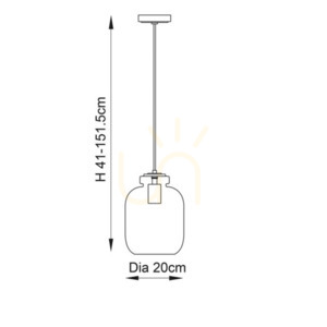 Pendelleuchte Endon Lyra Messing Glas E27 Ø20 cm Dimmbar small 2