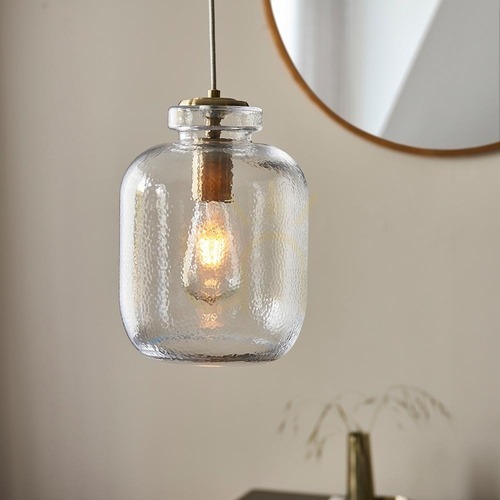 Prüfen Pendelleuchte Endon Lyra Messing Glas E27 Ø20 cm Dimmbar