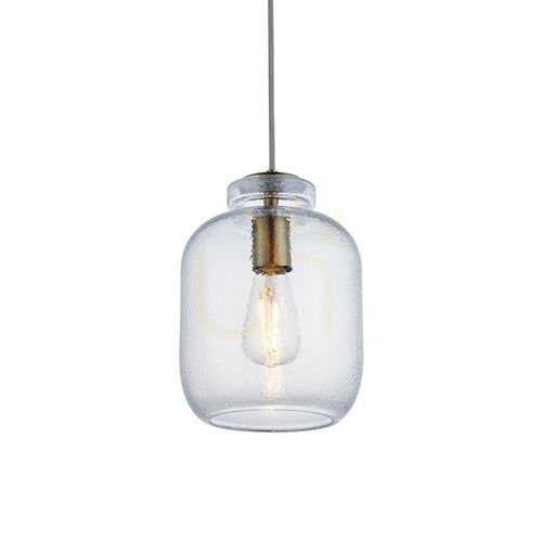 Prüfen Pendelleuchte Endon Lyra Messing Glas E27 Ø20 cm Dimmbar