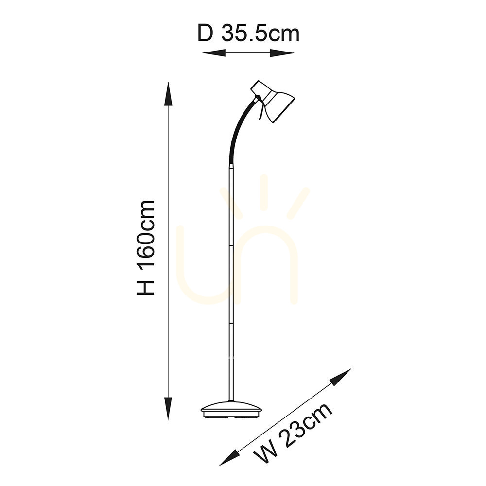 Vorschau Stehlampe Amalfi Schwarz Endon GU10 Stahl 160 cm Stehlampe Amalfi Schwarz Endon GU10 Stahl 160 cm