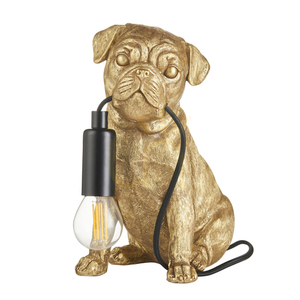 Tischlampe Mops Welpe Schwarz Endon; E14 Harz Stahl 23,7 cm small 6