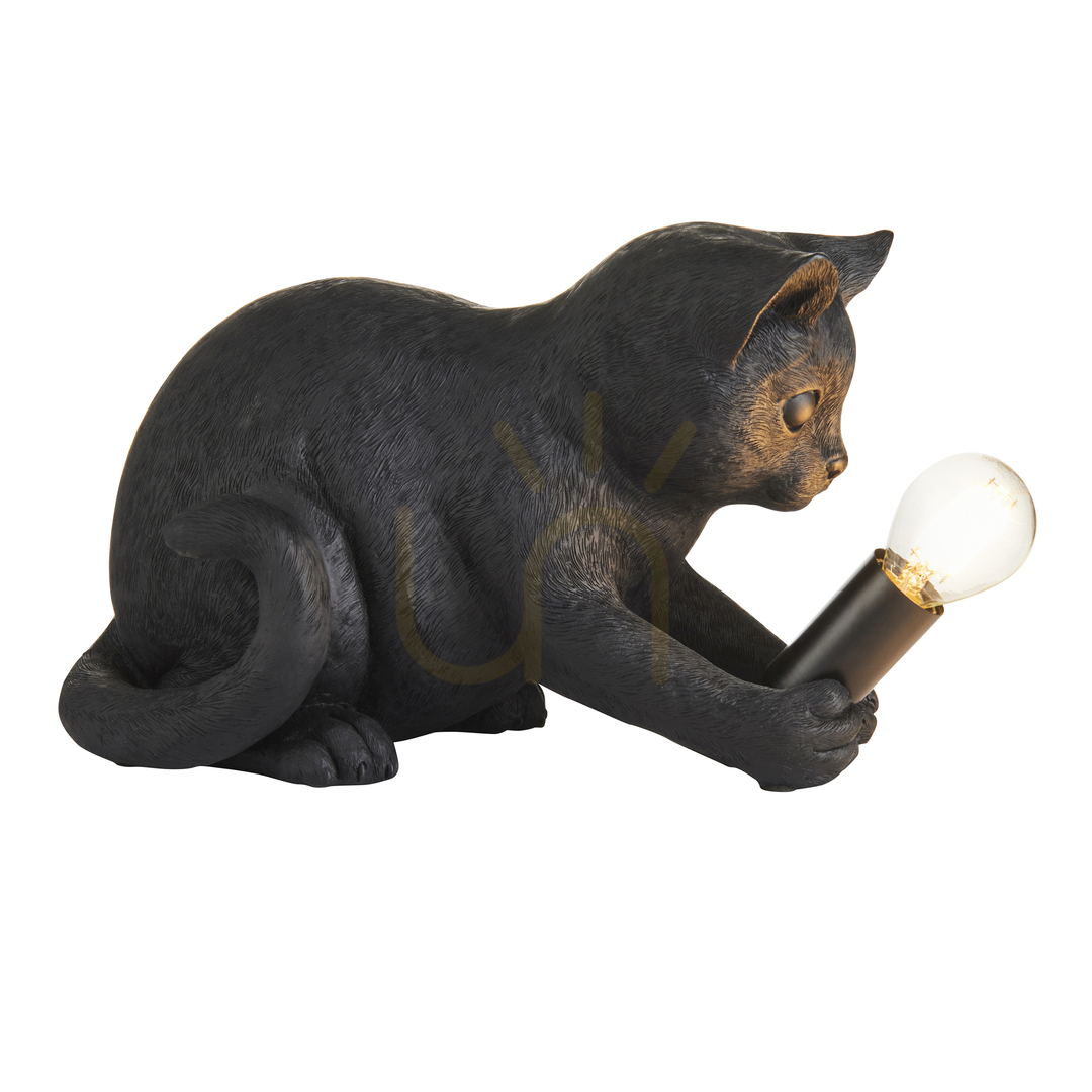 Table Lamp Endon Kitten Black Resin Steel 18.3 cm