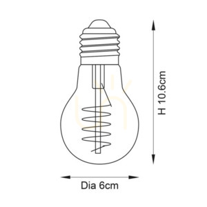 E27 LED Filament Spirale GLS transparent 4W dimmbar Endon small 2