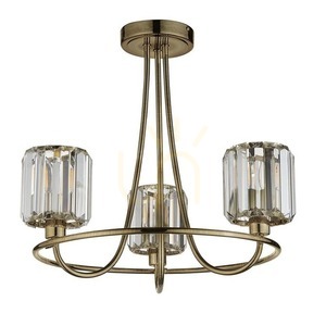 Deckenleuchte Endon Berenice Messing 3-flammig E14 Stahl Glas Ø45,6 cm small 1