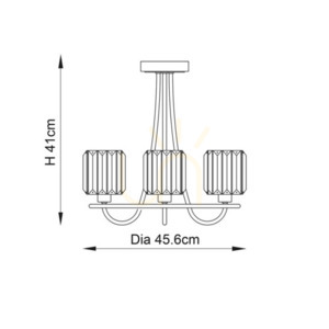 Deckenleuchte Endon Berenice Messing 3-flammig E14 Stahl Glas Ø45,6 cm small 2