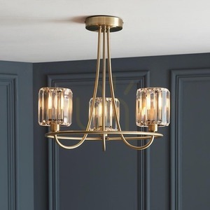 Deckenleuchte Endon Berenice Messing 3-flammig E14 Stahl Glas Ø45,6 cm small 3