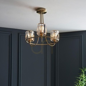 Deckenleuchte Endon Berenice Messing 3-flammig E14 Stahl Glas Ø45,6 cm small 6