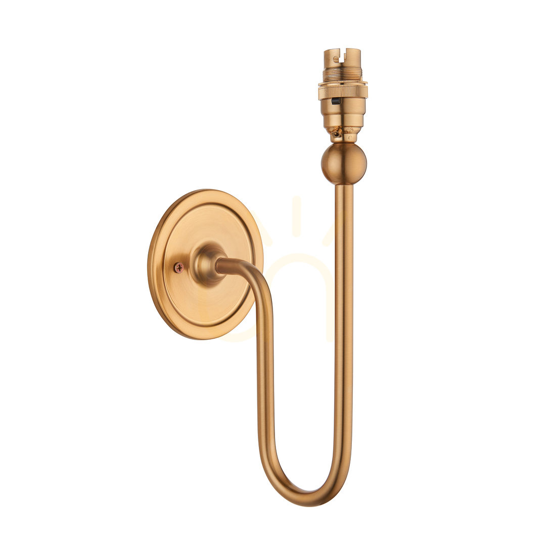 Brass Wall Light Endon Santiago Steel B22 Dimmable 1 Light