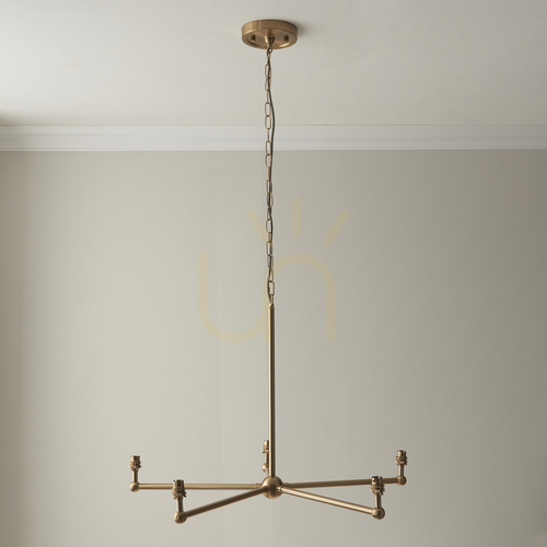 Prüfen Pendelleuchte Endon Santiago Messing 5-flammig Stahl B22 Ø78,5 cm