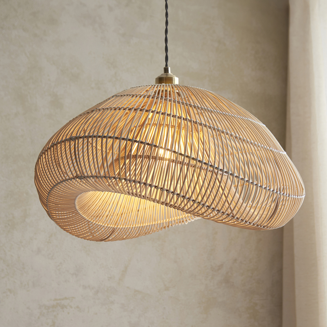 Anzeige Pendelleuchte Endon Misra Braun Rattan Stahl E27 Ø54 cm Pendelleuchte Endon Misra Braun Rattan Stahl E27 Ø54 cm