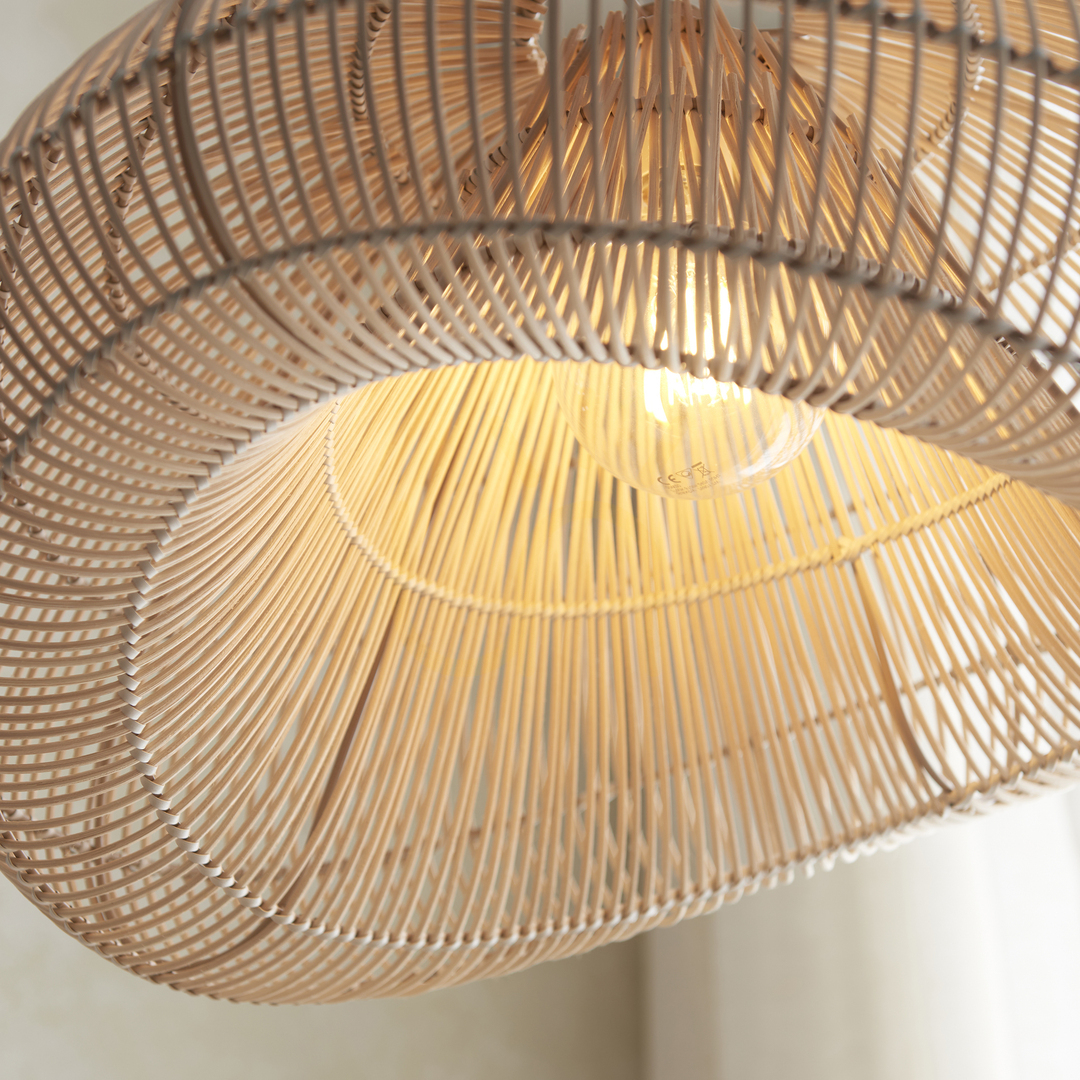 Zeige Pendelleuchte Endon Misra Braun Rattan Stahl E27 Ø54 cm Pendelleuchte Endon Misra Braun Rattan Stahl E27 Ø54 cm