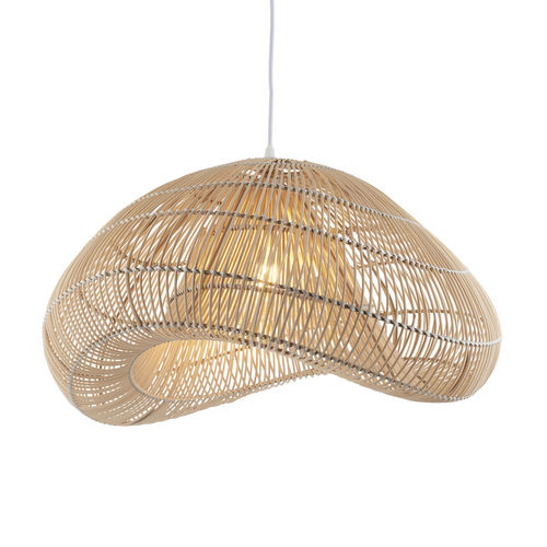 Prüfen Hängelampenschirm Endon Misra 109203 aus natürlichem Rattan und Stahl 54 cm