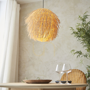 Pendelleuchte Endon Pushpa Braun Rattan Stahl E27 Ø47 cm 1 Pendelleuchte Endon Pushpa Braun Rattan Stahl E27 Ø47 cm small 1