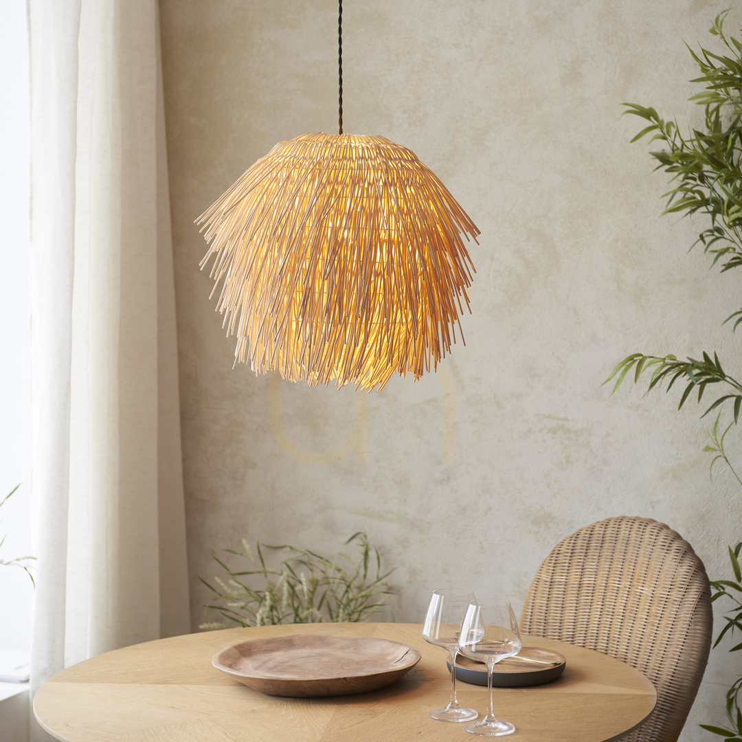 Vorschau Pendelleuchte Endon Pushpa Braun Rattan Stahl E27 Ø47 cm Pendelleuchte Endon Pushpa Braun Rattan Stahl E27 Ø47 cm
