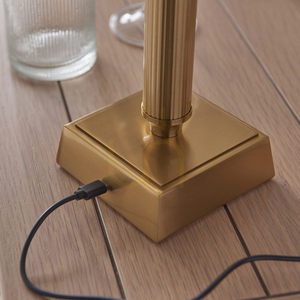 Tischlampe Endon Trobridge wiederaufladbar Messing Stahl LED small 1