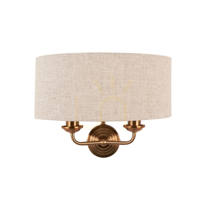 Wandleuchte Endon Highclere Messing 2-flammig E14 Stoffschirm natural 5 Wandleuchte Endon Highclere Messing 2-flammig E14 Stoffschirm natural small 5