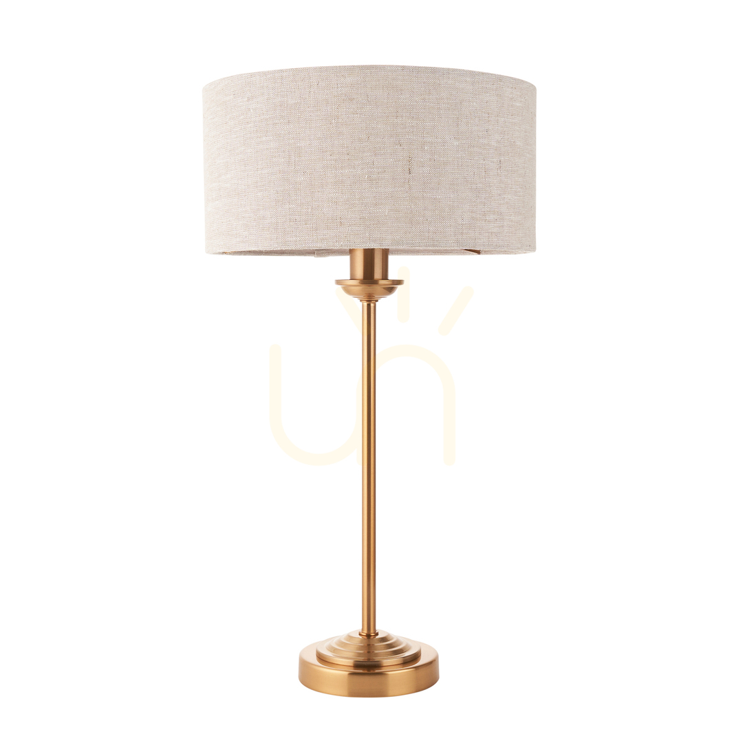 Aussicht Tischlampe Endon Highclere Messing Stoffschirm E14 44,7 cm Tischlampe Endon Highclere Messing Stoffschirm E14 44,7 cm