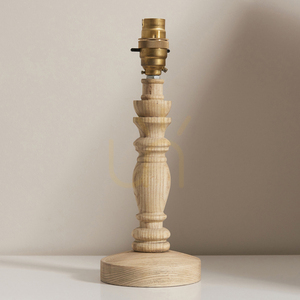 Endon Bibury Tischlampenfuß aus Eschenholz und Messing B22 27,2 cm small 1