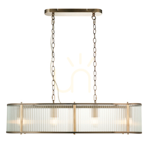 Pendelleuchte Endon Ridgeton Messing 4-flammig E14 Glas Stahl dimmbar small 0