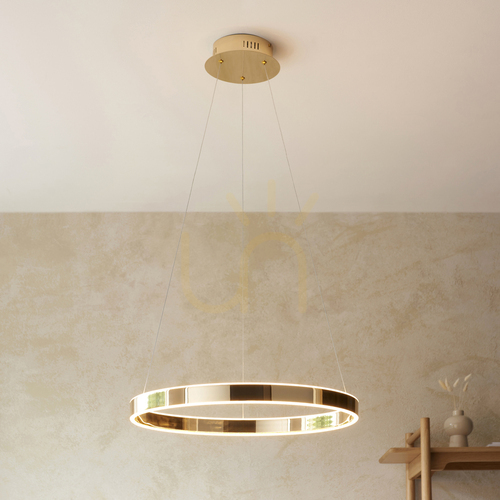 Prüfen Pendelleuchte Endon Gen Gold LED 60 cm dimmbar Stahl Acryl