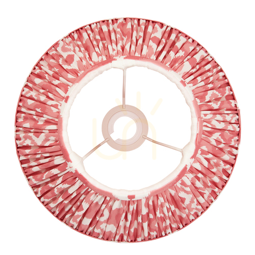 Prüfen Lampenschirm Endon Ikat Korallenrosa Stoff E27 18 cm