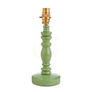 Tischleuchtenfuß Endon Bibury grünes Holz, Messing, B22, 27,2 cm small 0
