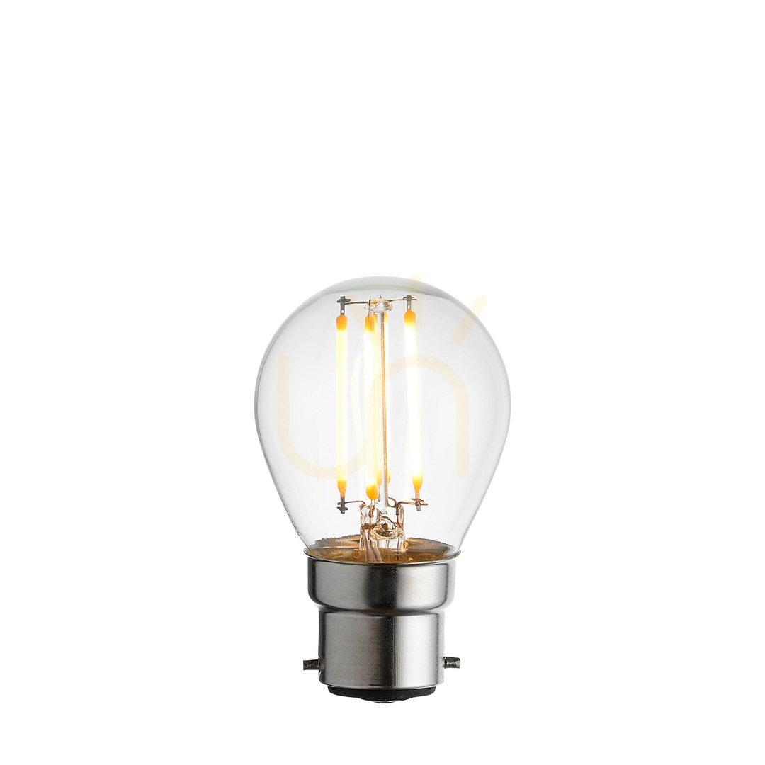 LED žárovka B22 filament golfová čirá Endon 4W dimovatelná